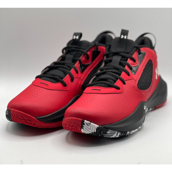 Under Armour Unisex Lockdown 6 Red Black Basketball Shoe - Picture 2 of 10